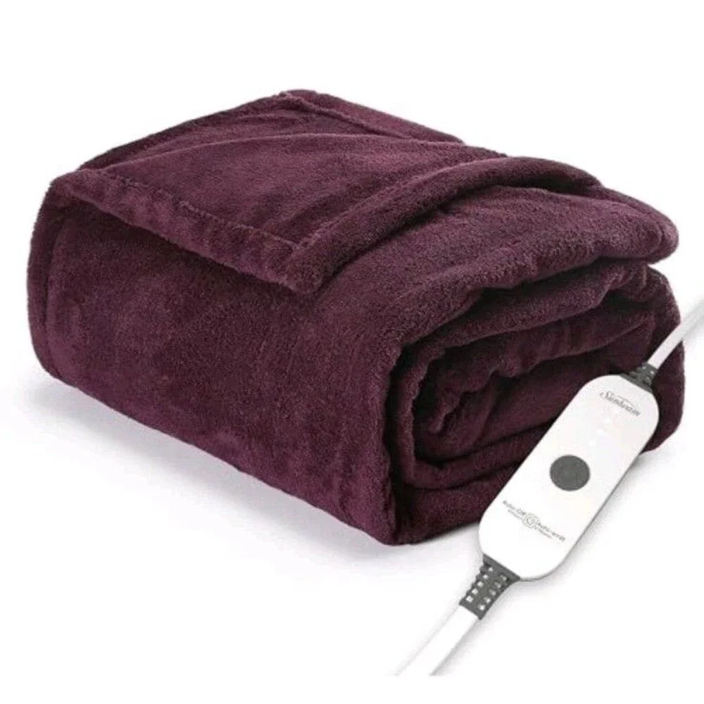 Sunbeam Electric Royal Luxe Microplush Heated Blanket 12 Heat Settings 50x60 NEW